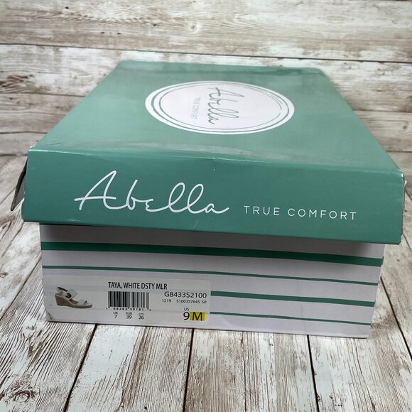 Abella True Comfort Women's 9 M Taya Wedge Sandal Shoe Adjustable White NIB NEW - Picture 10 of 11